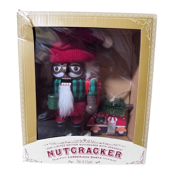 Cost Plus World Market Other - 2022 Limited Edition Lumberjack Santa Nutcracker with Ornament World Market
